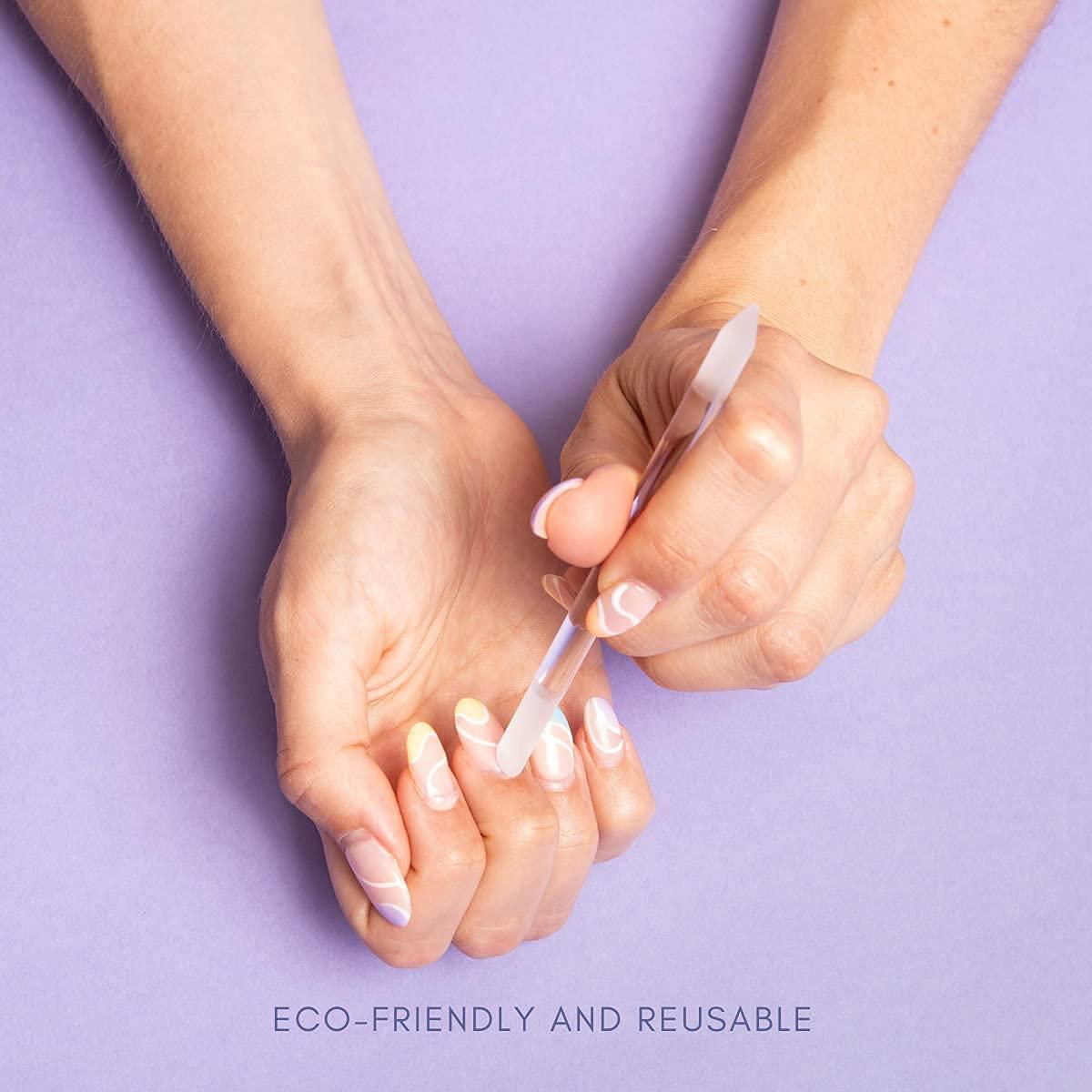 Glass Cuticle Pusher by Bona Fide Beauty Dual Ended Manicure Stick Premium Czech Glass