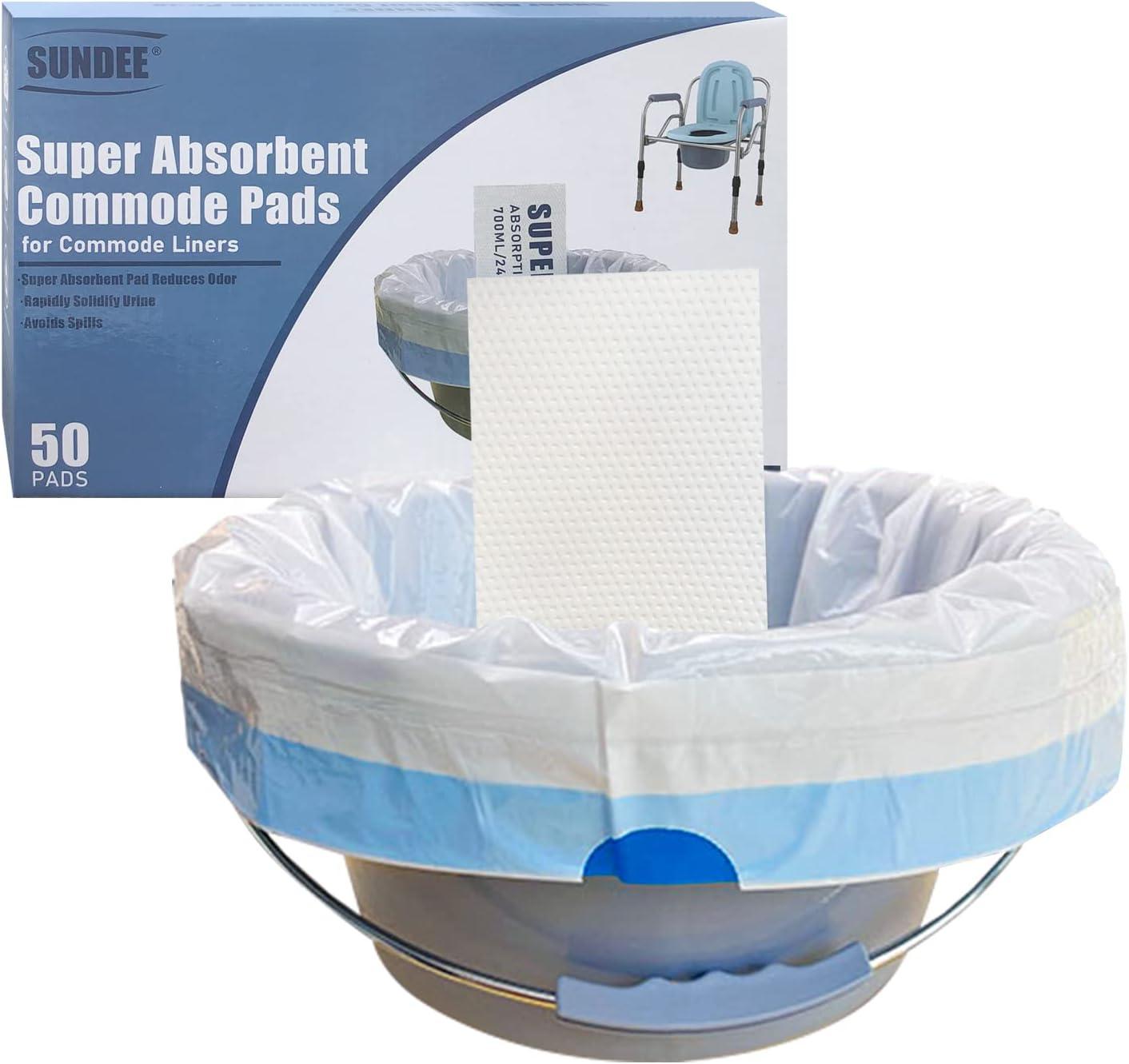 Super Absorbent Pads for Bedside Commode Liners and Bedpan Liners
