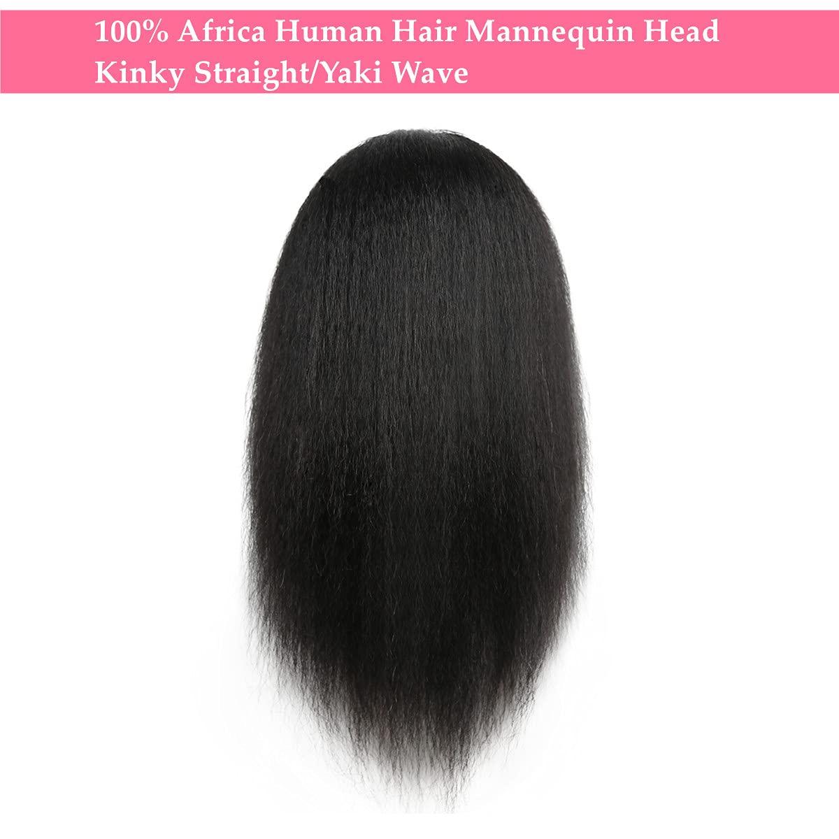 Mannequin Head 14”100% Real Hair Cosmetology Mannequin Manikin