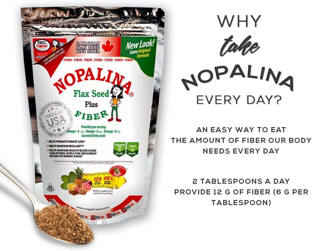 Nopalina, Canadian Flax Seed, High in Fiber, Promotes Digestion, Helps
