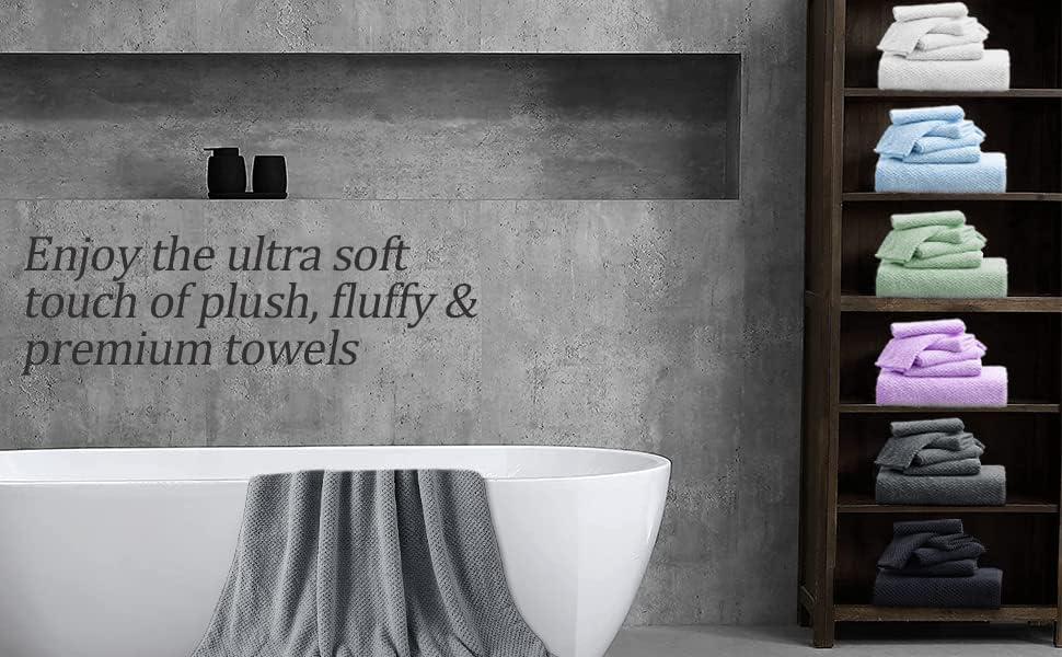 Bathroom Towel Set Dark Gray 4Pack-35x70,600GSM Ultra Soft