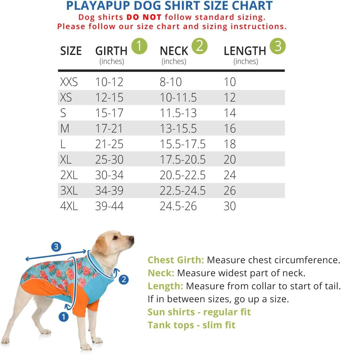 PlayaPup Dog Sun Shirt, USA Made (UPF 50+), Surf, Large Large Surf