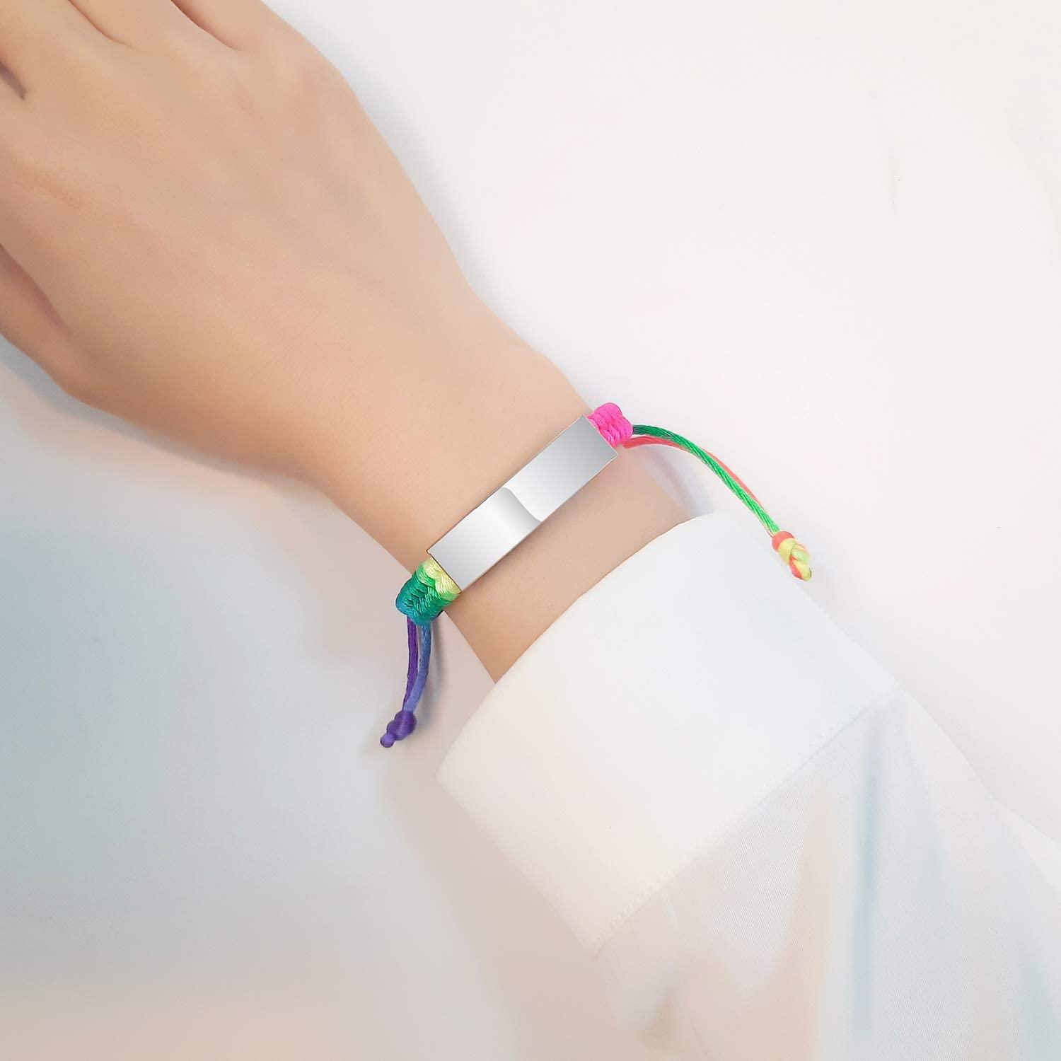 VNOX Free Custom Engraving Braided Rope Emergency Medical Alert ID