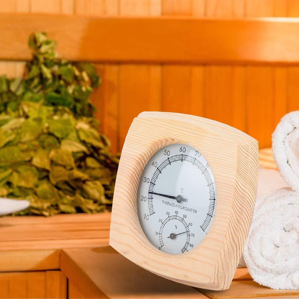 Mumusuki 2-in-1 Hygrometer Thermometer — Für Sauna, Aus Zedernholz, Misst 10–120 °C & 0–100 % Luftfeuchtigkeit