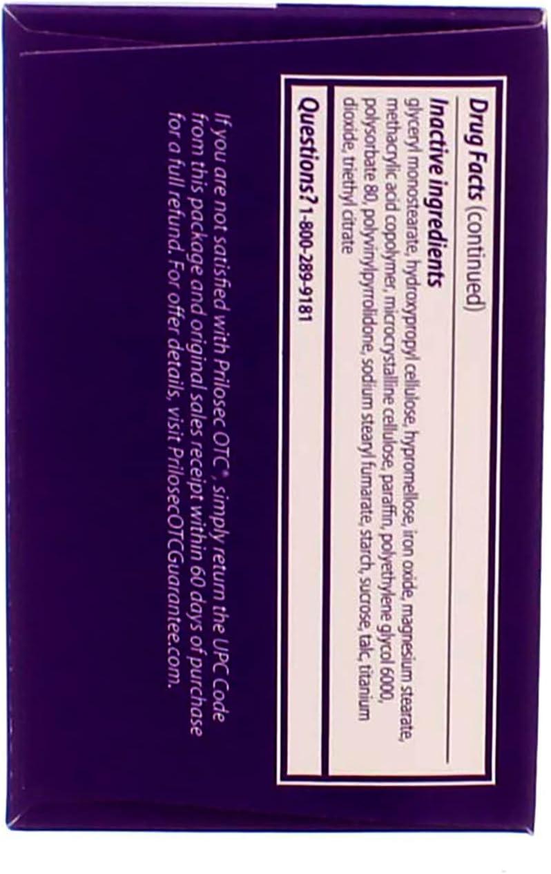 Prilosec OTC Acid Reducer 42 Count Tablets FastActing Relief for Heartburn and Acid Indigestion