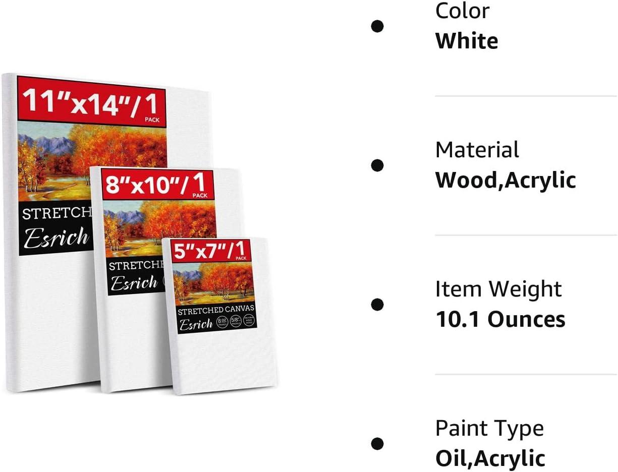 3 Pack Canvases for Painting with Multi Pack 11x14, 5x7