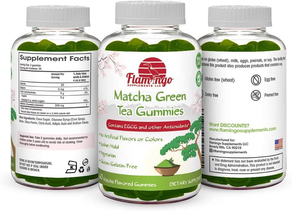 Matcha Green Tea Extract Gummy Vitamin with EGCG. Energy Gummies