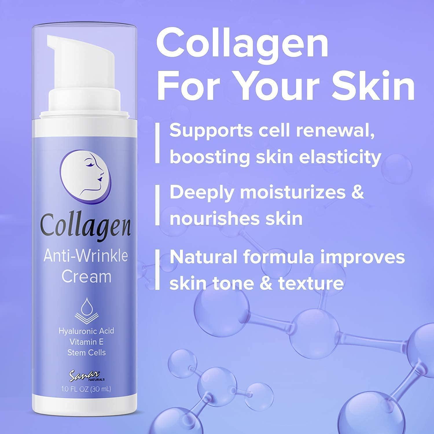 Collagen Cream Face Moisturizer Reduce Wrinkles, Hydrate and Tighten