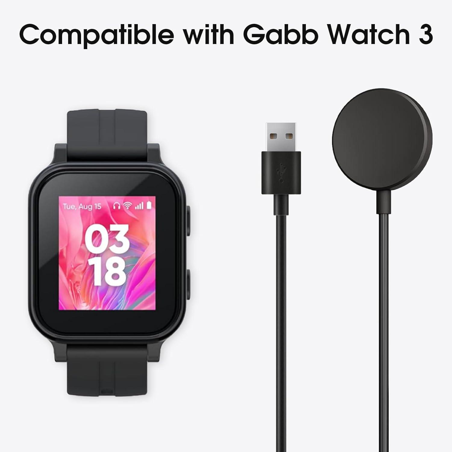 SimpleThings Compatible with Gabb Watch 3 Charger (Black)