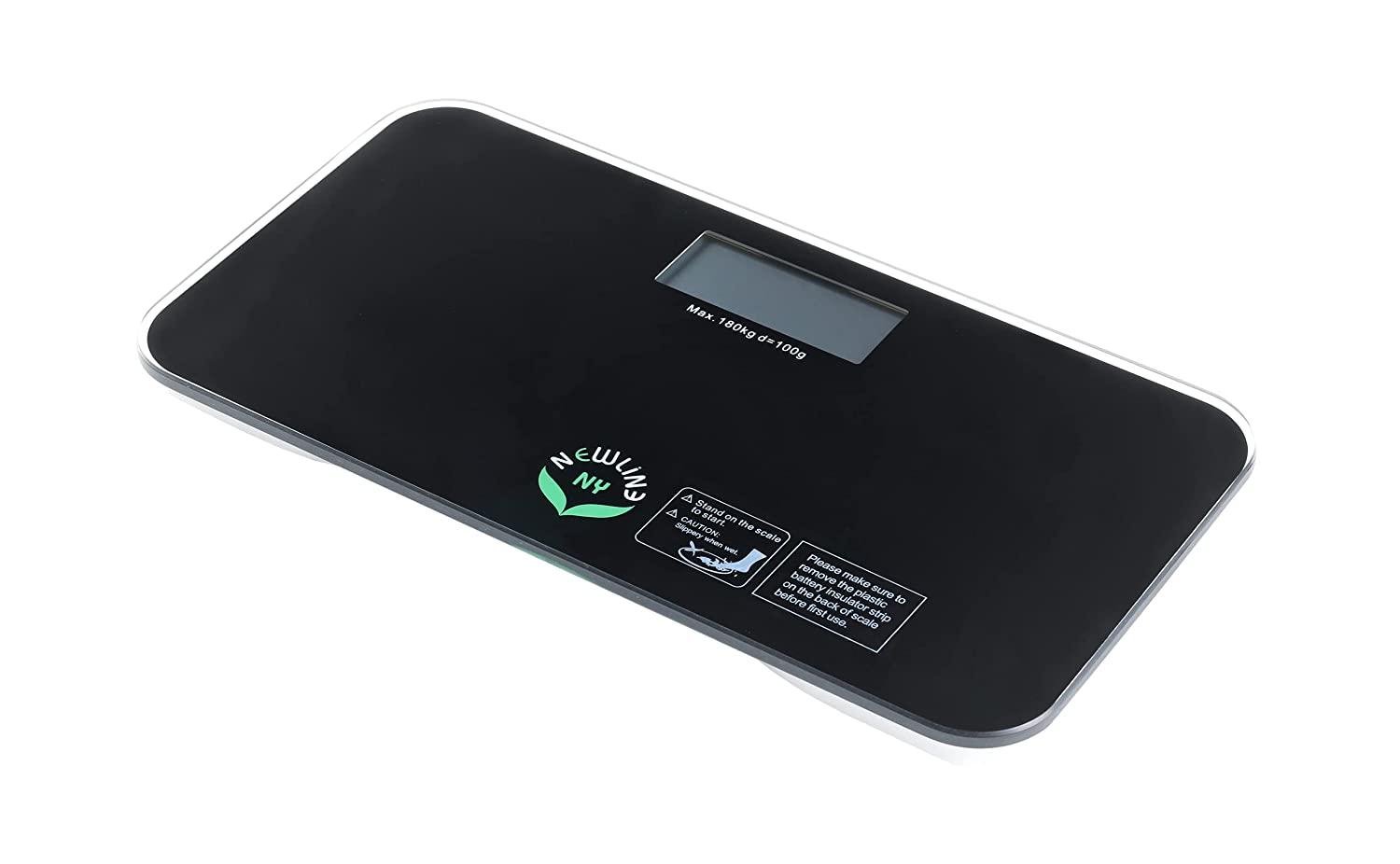 NewlineNY SBB0718MNYBK StepOn Mini Travel Bathroom Scale, Cool Black