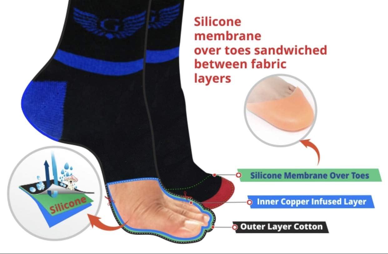 GUARDIANGEL Diabetic Neuropathy Socks Silicone Cushion Over Toes in