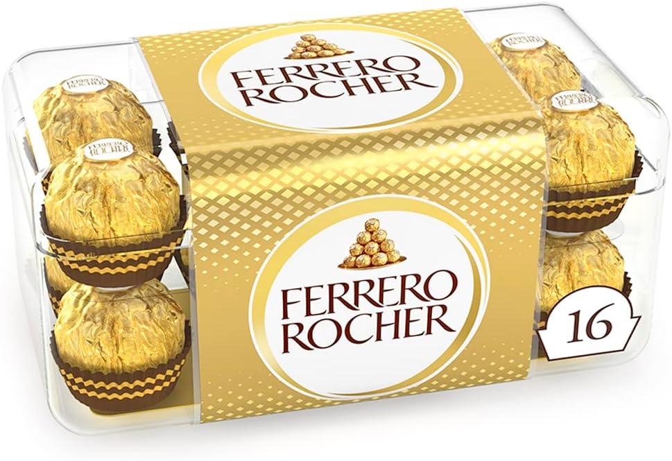 FERRERO ROCHER Fine Hazelnut Chocolate Gift Box 16 Individually Wrapped ...