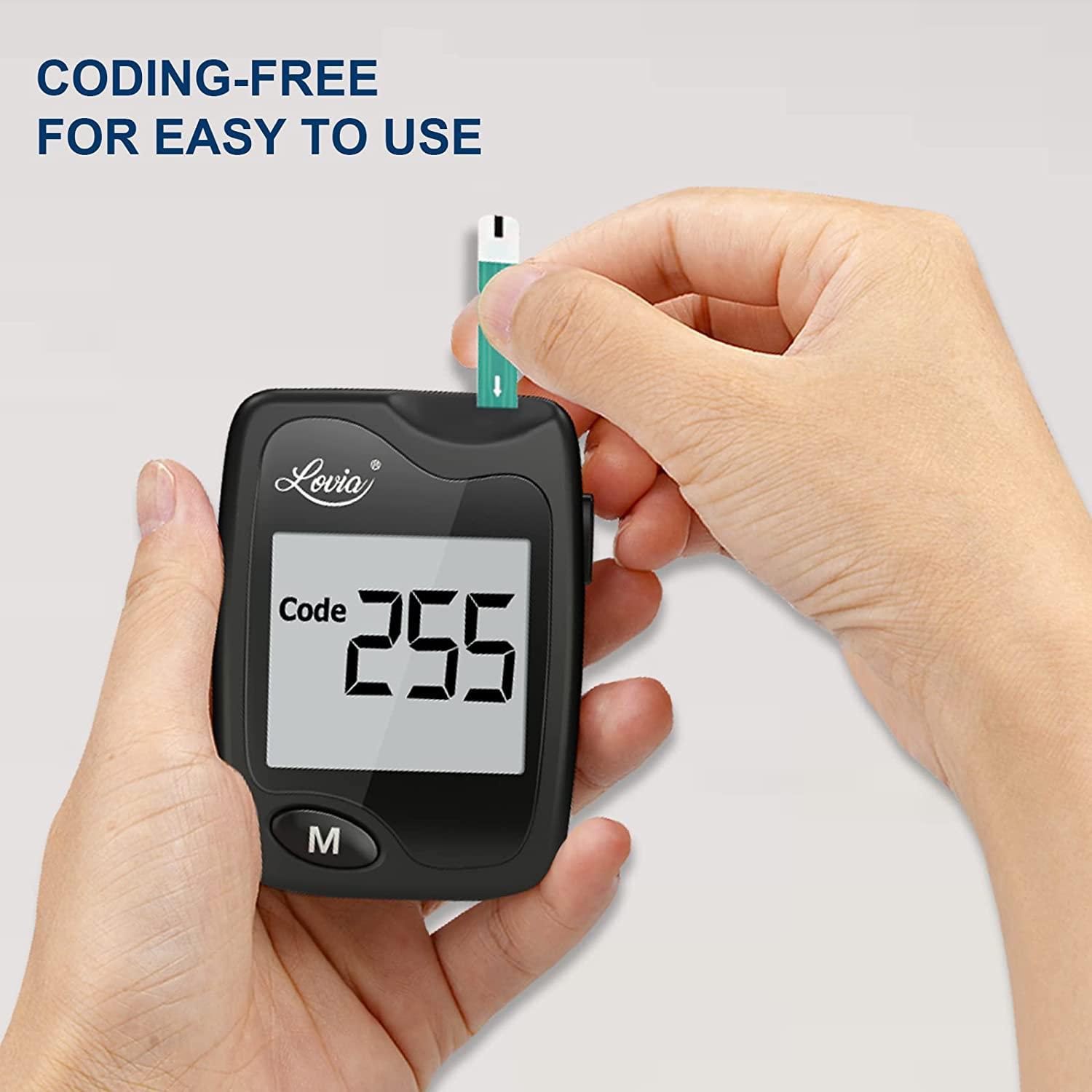 Diabetes Testing Kit Lovia Care Blood Glucose Monitor Kit with 1