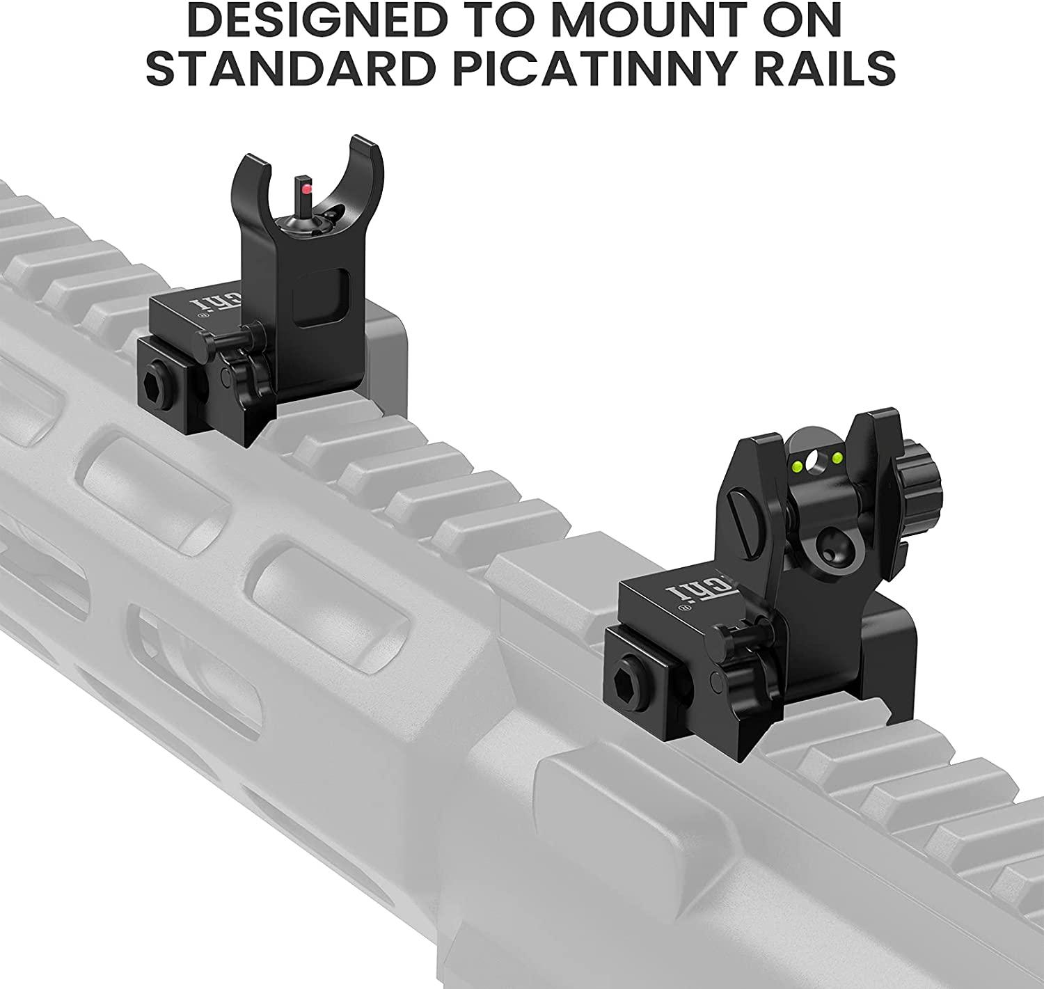 Feyachi S27 Fiber Optic Iron Sights Set with Red/Green Dot Picatinny