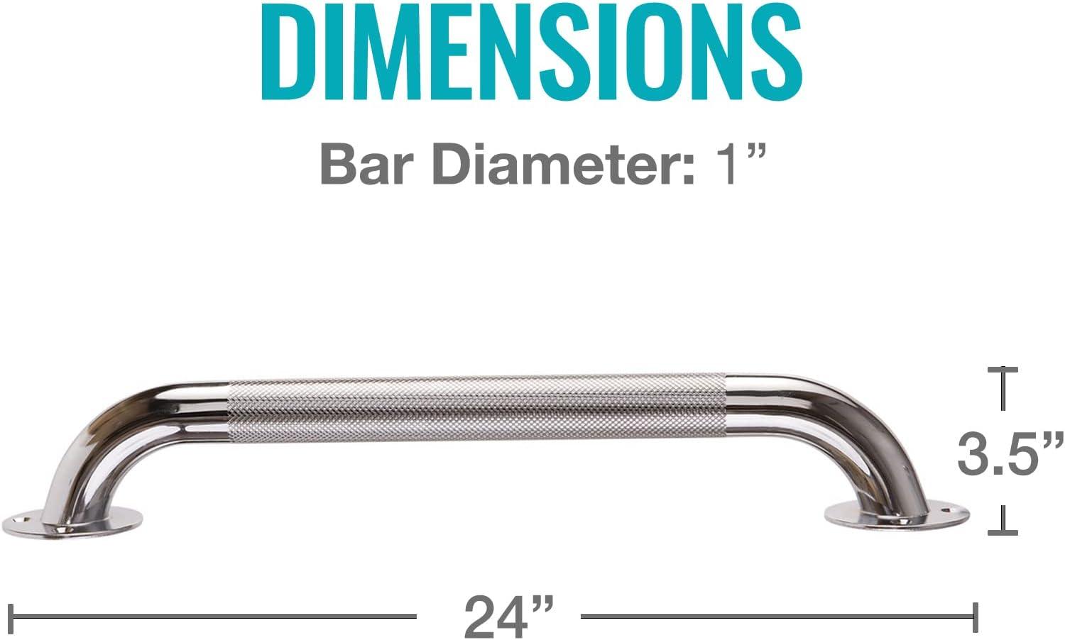 DMI Textured Grab Bars, Shower Toilet Tub Rail for Handicap & Elderly