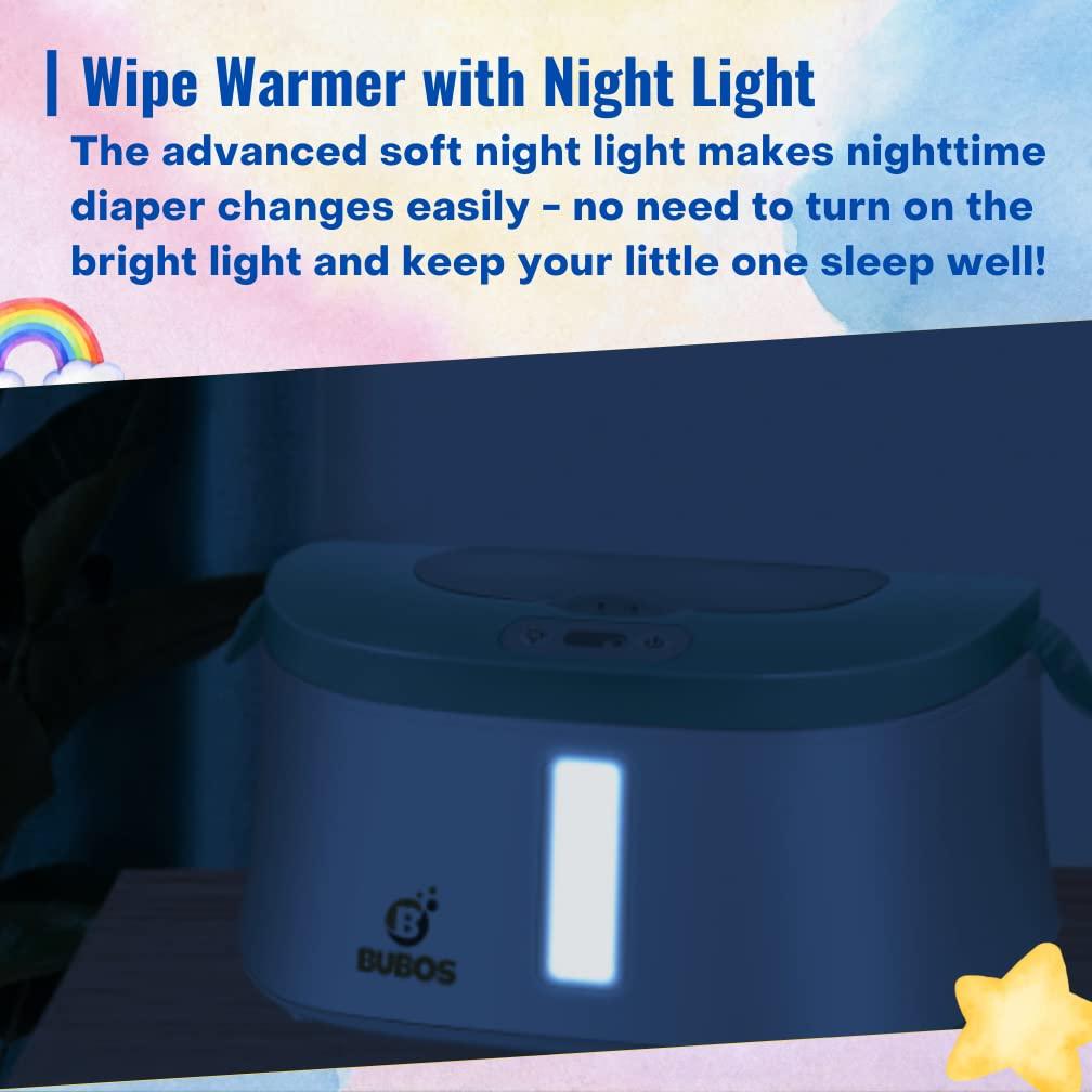 Bubos Upgraded Baby Wipe Warmer and Wet Wipes Dispenser with Advanced LED Night Light