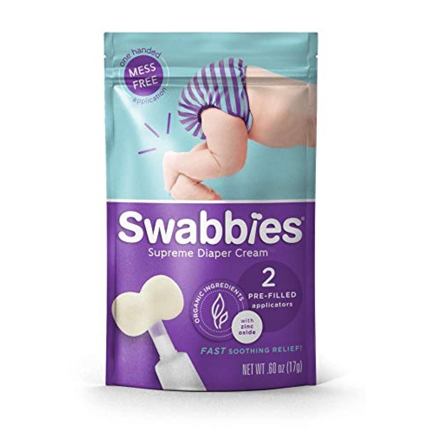 Swabbies Diaper Cream Applicators with 2 preFilled Applicators of Diaper Cream