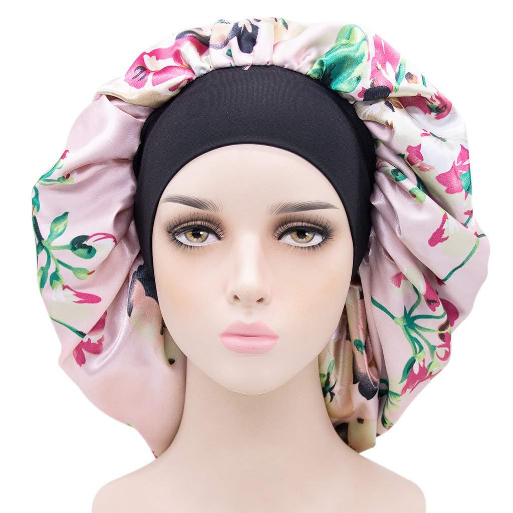 Wide Band Large Satin Cap for Women Silky for Curly Hair Women Hair Wrap