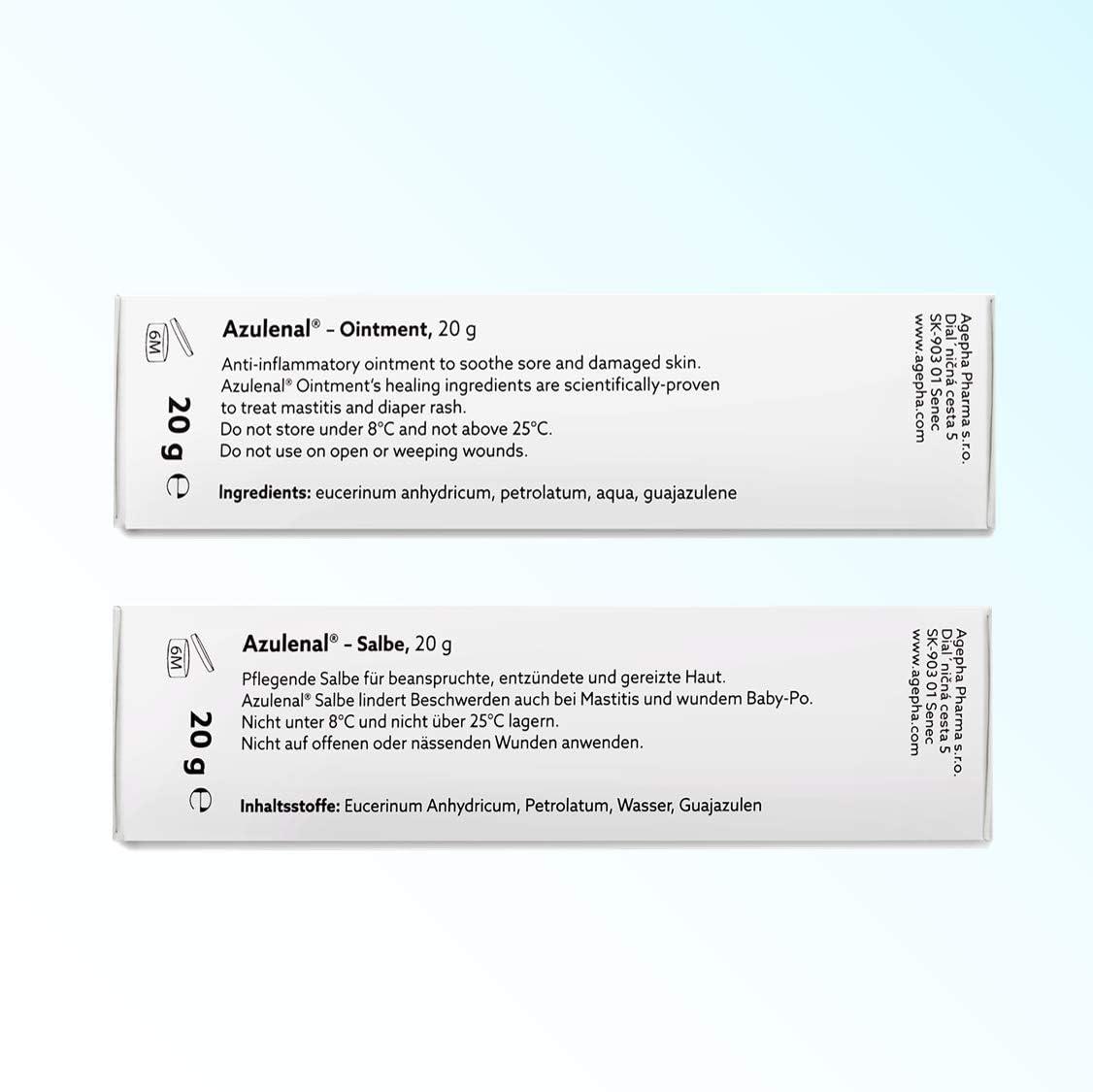 Azulenal Ointment With Guaiazulene - Itch Relief & Wound Healing Cream For Burns Cuts Insect Bites Hemorrhoids Anal Fissures Nappy Rash Sore Nipples Soothes Redness Pain Itching 50g - View #2