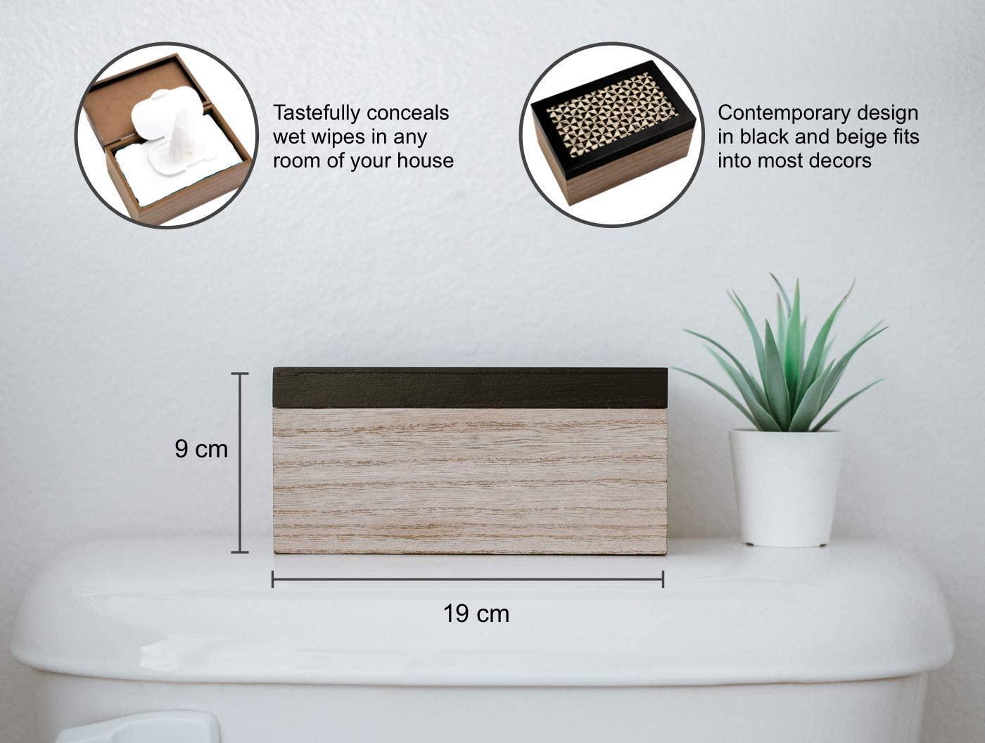 Bathroom Flushable Wipes Dispenser Decorative Wooden (MDF) Box
