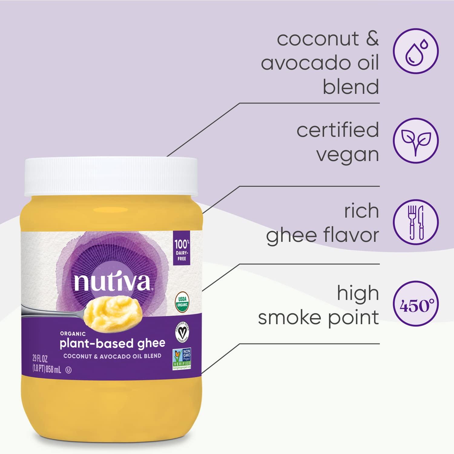 Nutiva Organic Vegan PlantBased Ghee, 29 Oz PET, USDA Organic, NonGMO