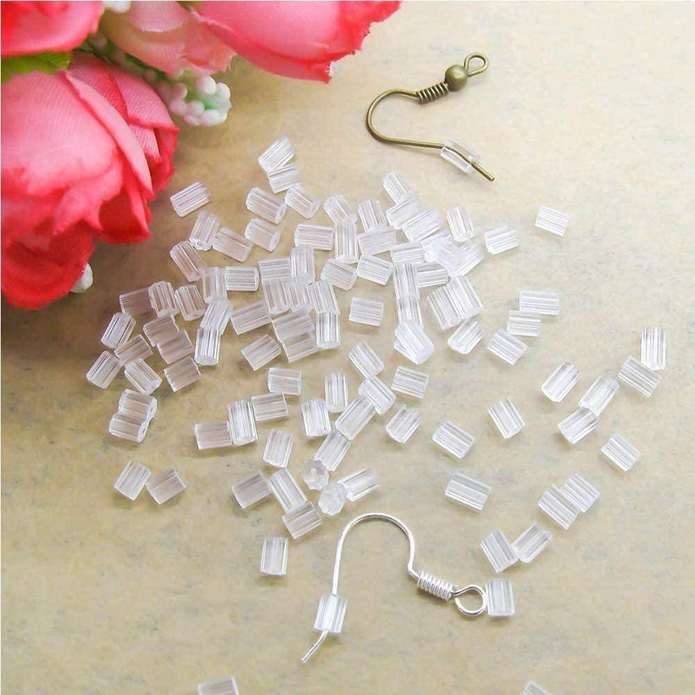 100 Pieces Clear Earring Backs Hamburger Shaped Earring Safety