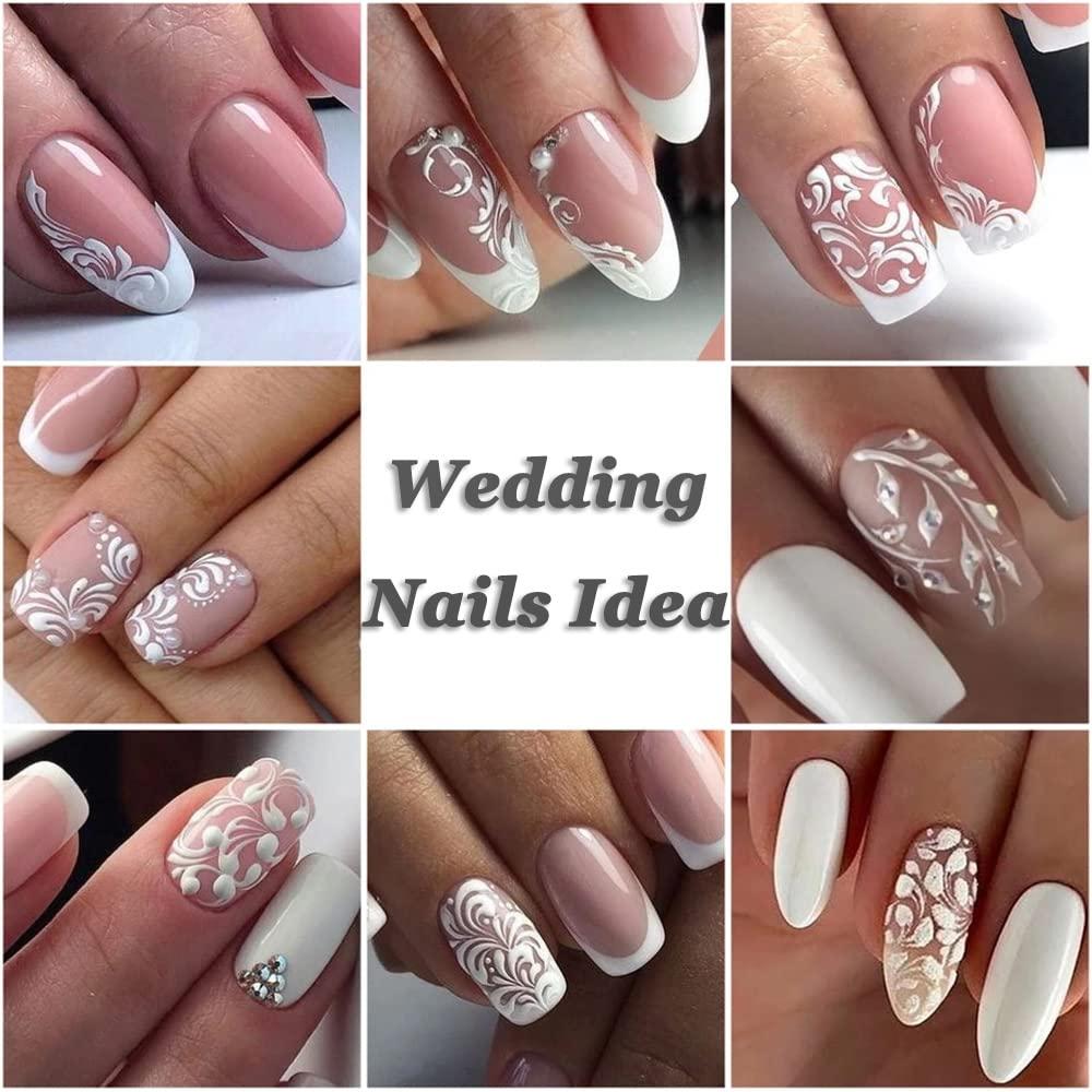 Flower Nail Stickers - 5D White Flowers Nail Art Decals Self-Adhesive  Embossed Floral Rose Nail Art Supplies French Nail Designs DIY Wedding  Manicure Decorations for Women Girls - 4 Sheets Flower9-12