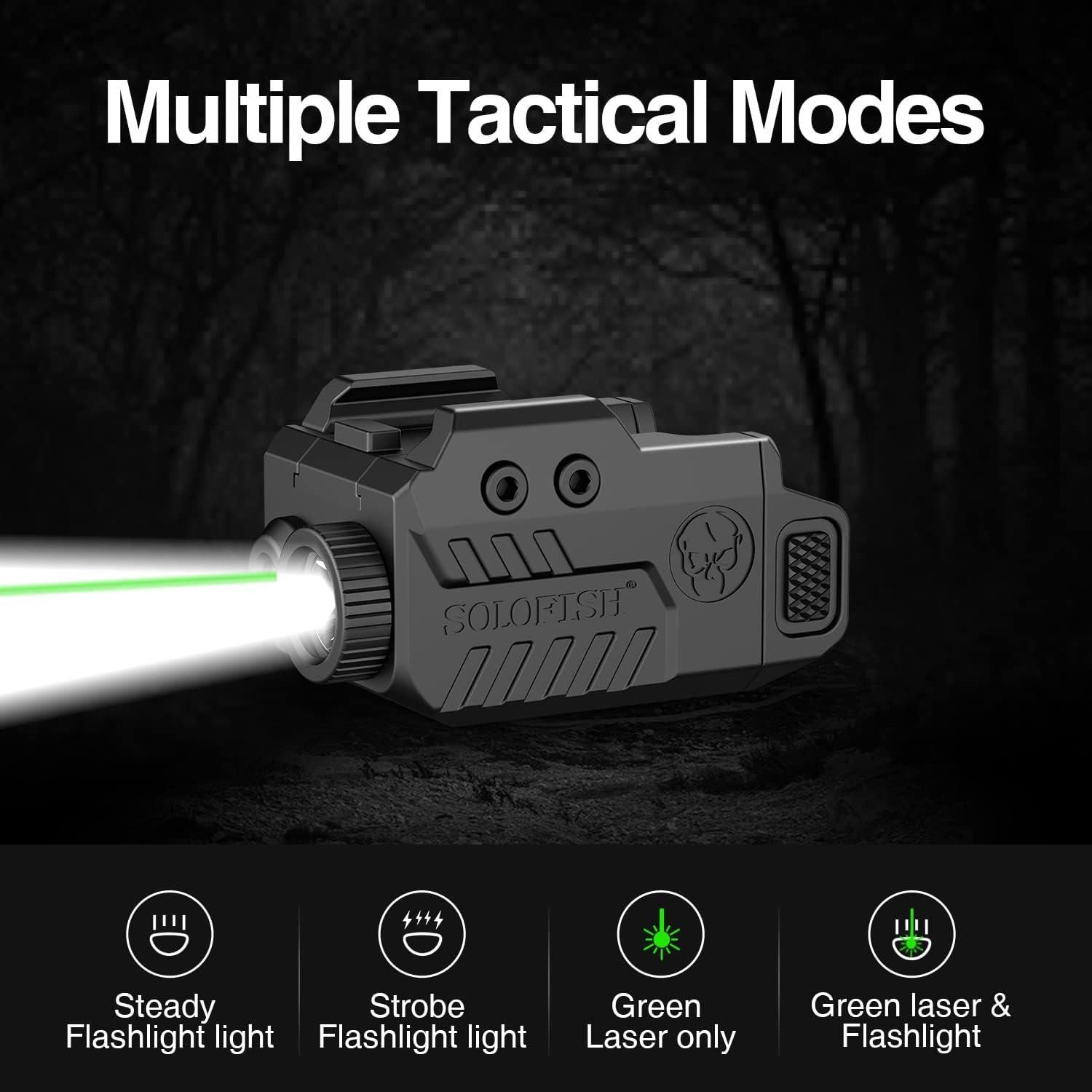 SOLOFISH Green Laser Sight Magnetic Rechargeable Low Profile Dual Picatinny  Rail