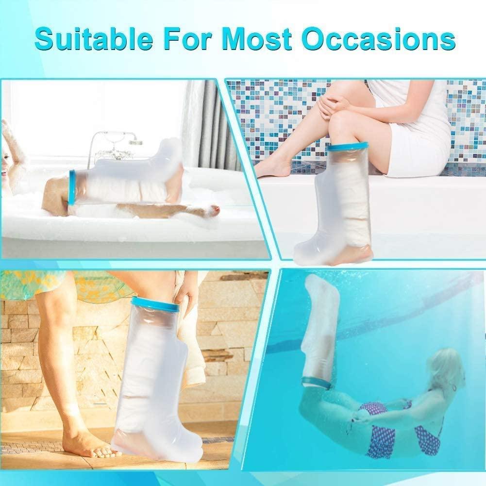 Waterproof Leg Cast Cover for Shower and Bath Reusable Sealed Watertight Foot Protector to Keep
