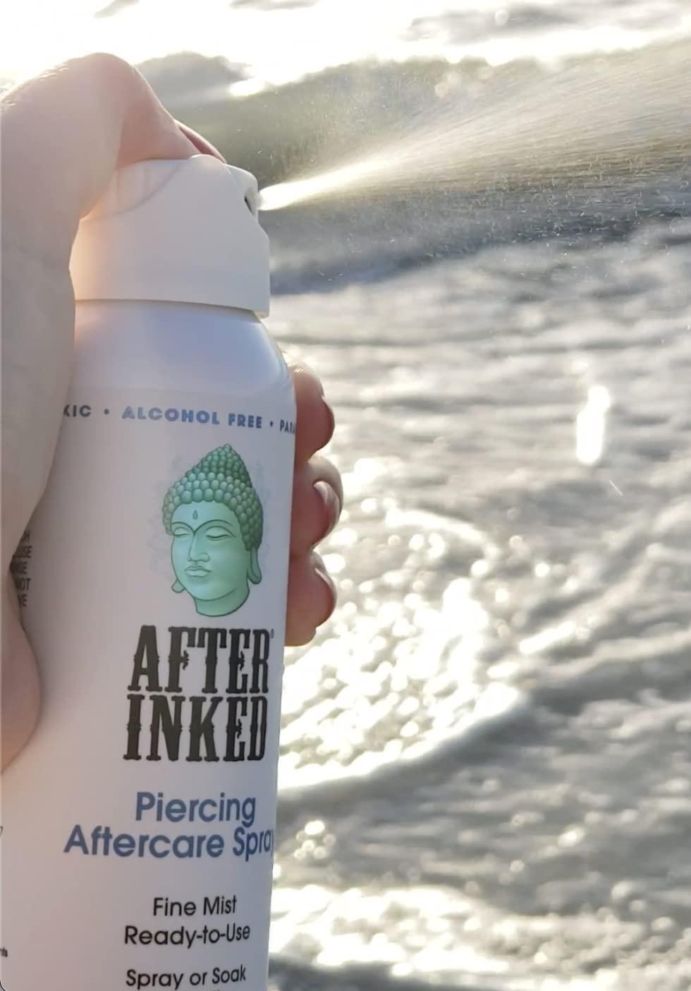 After Inked Piercing Aftercare Spray Fine Mist, Spray or Soak Application with Saline Solution