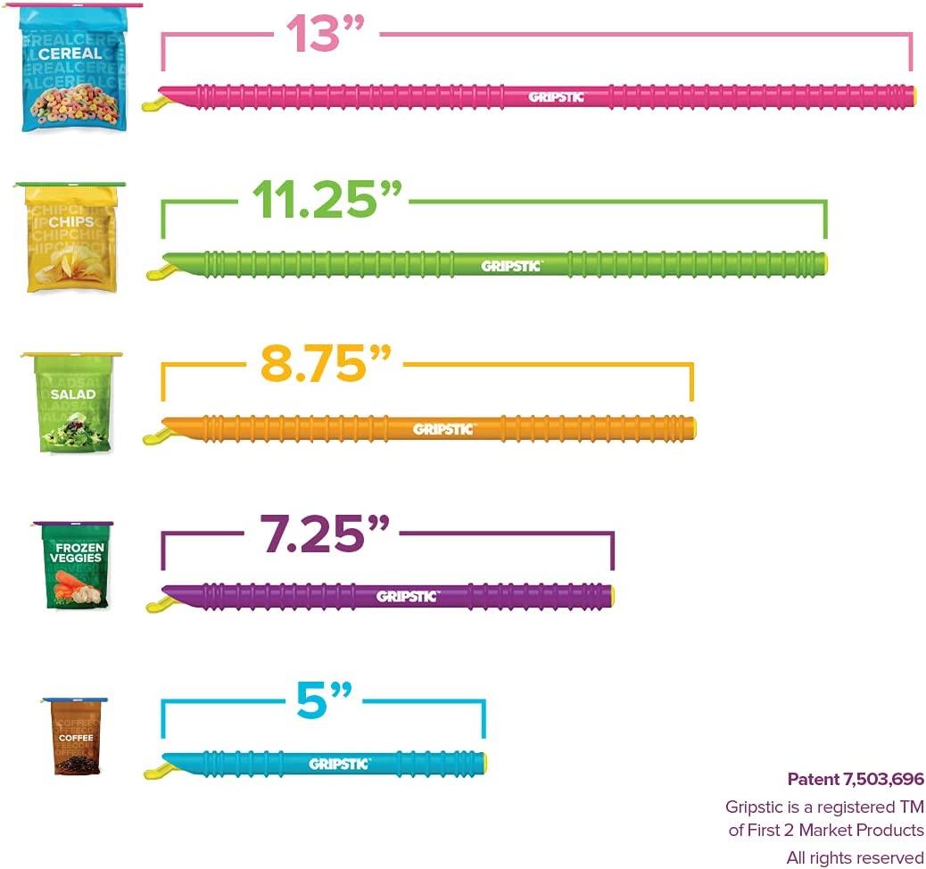 GRIPSTIC Bag Sealer Reusable Chip Clips Bag Clips Patented gripstic-bag-sealer-reusable-chip-clips-bag-clips-patented