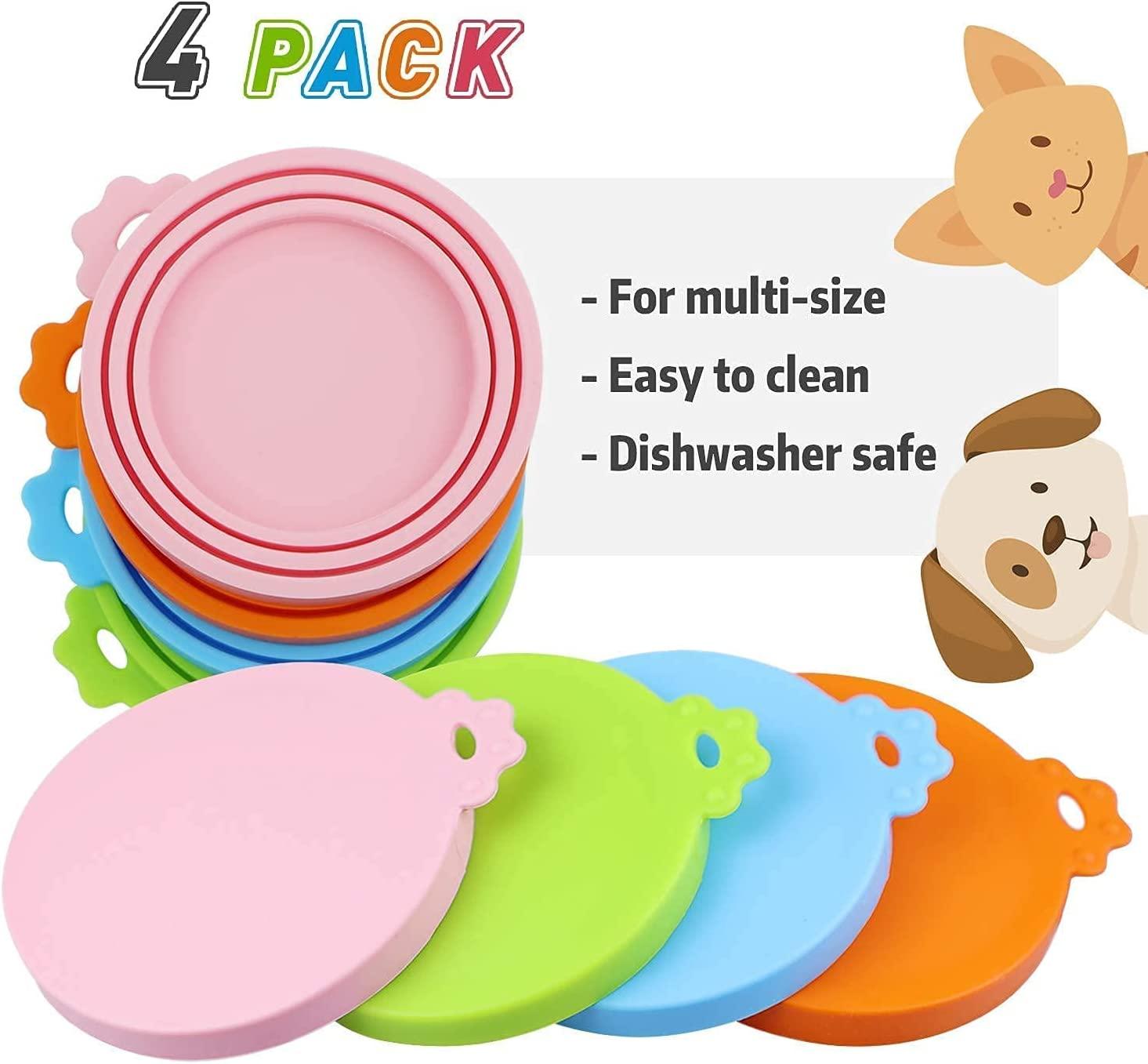 Lydia's Deal 4 Pack Pet Can Covers,Universal Silicone Can Lids BPA Free