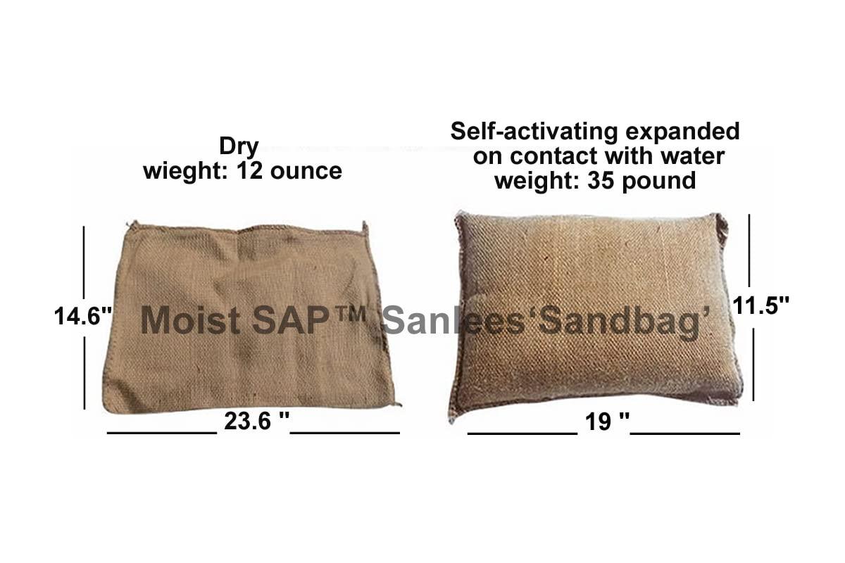 Instant Water Activated Sandless Sandbags Set of 5 Flood Protection
