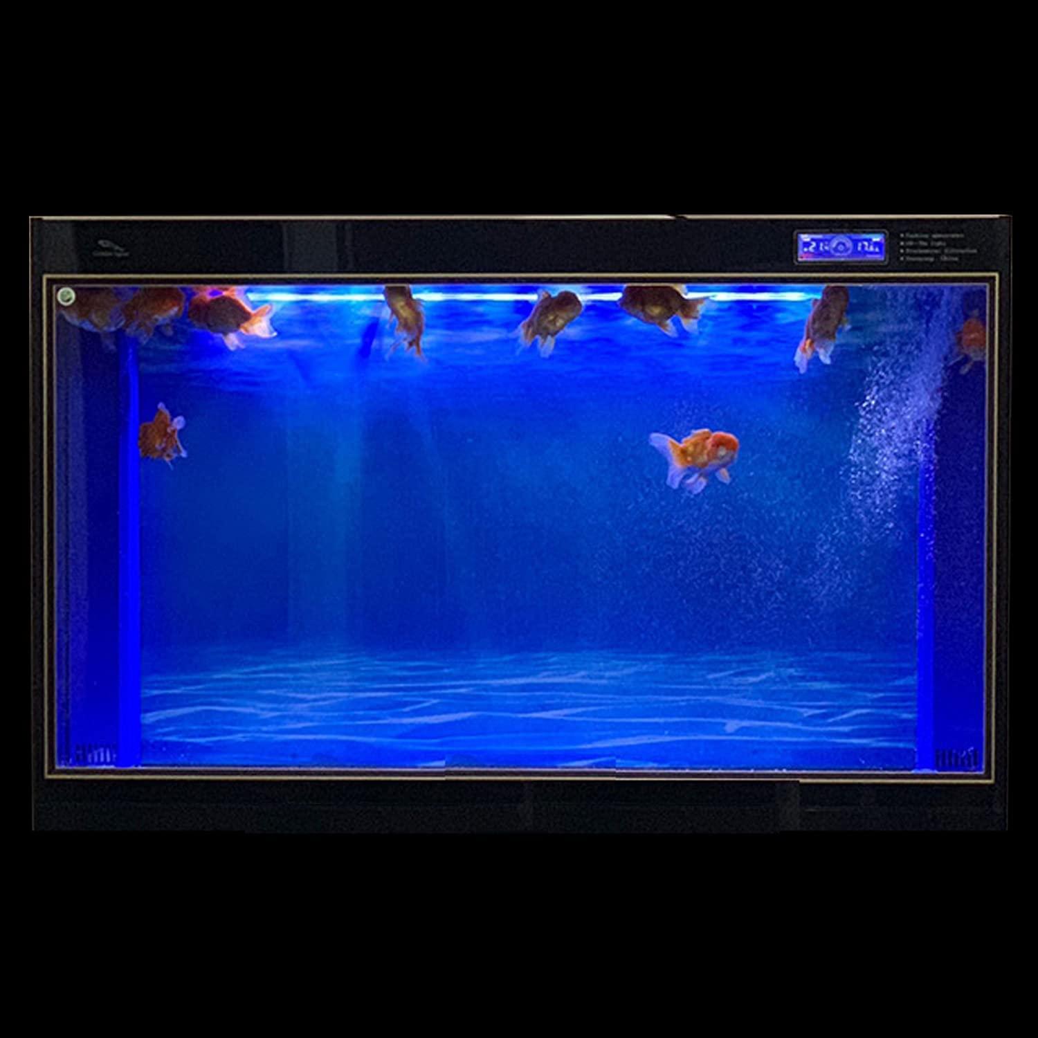 ELEBOX Aquarium Background Blue Black Fish Tank Background Picture 2 Sides Fish  Backdrop for Aquarium Wallpaper 12 16 20 24 High 19.7 H x48 L