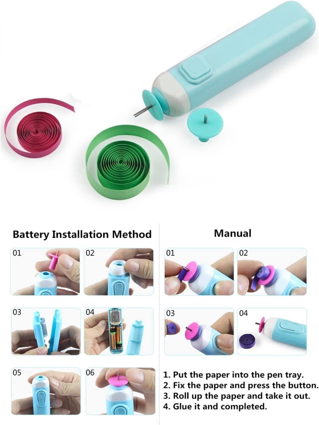 Sheens Mini Electric Quilling Paper Volume Curling Pen Nib Quilling Slotted  Tool Paper Rolling Electric Pen Labor Saving(Blue)