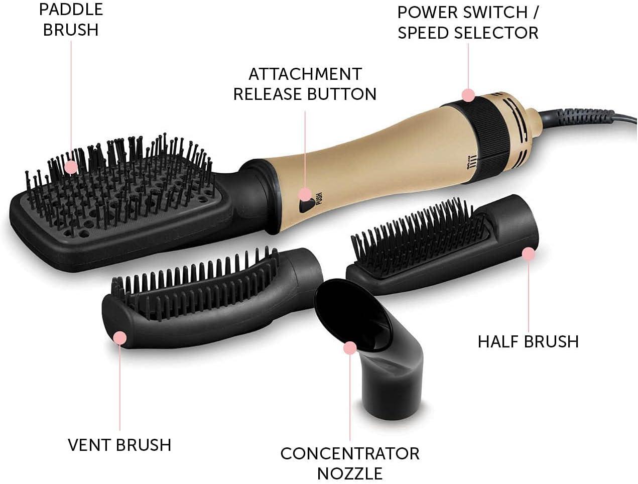 Carmen Noir 4-in-1 Dryer Styler Speed Heat Settings
