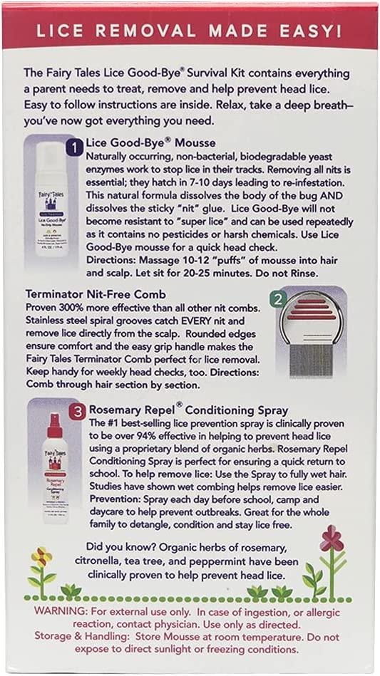 Fairy Tales Lice GoodBye Survival Kit for Lice Treatment Includes