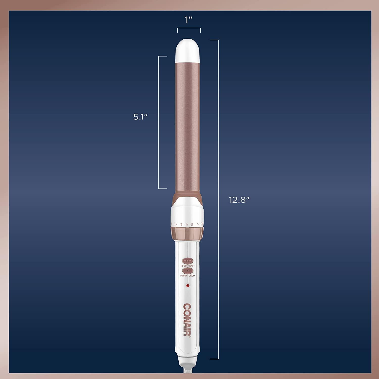 Conair Double Ceramic 1inch Curling Wand, Straight wand produces