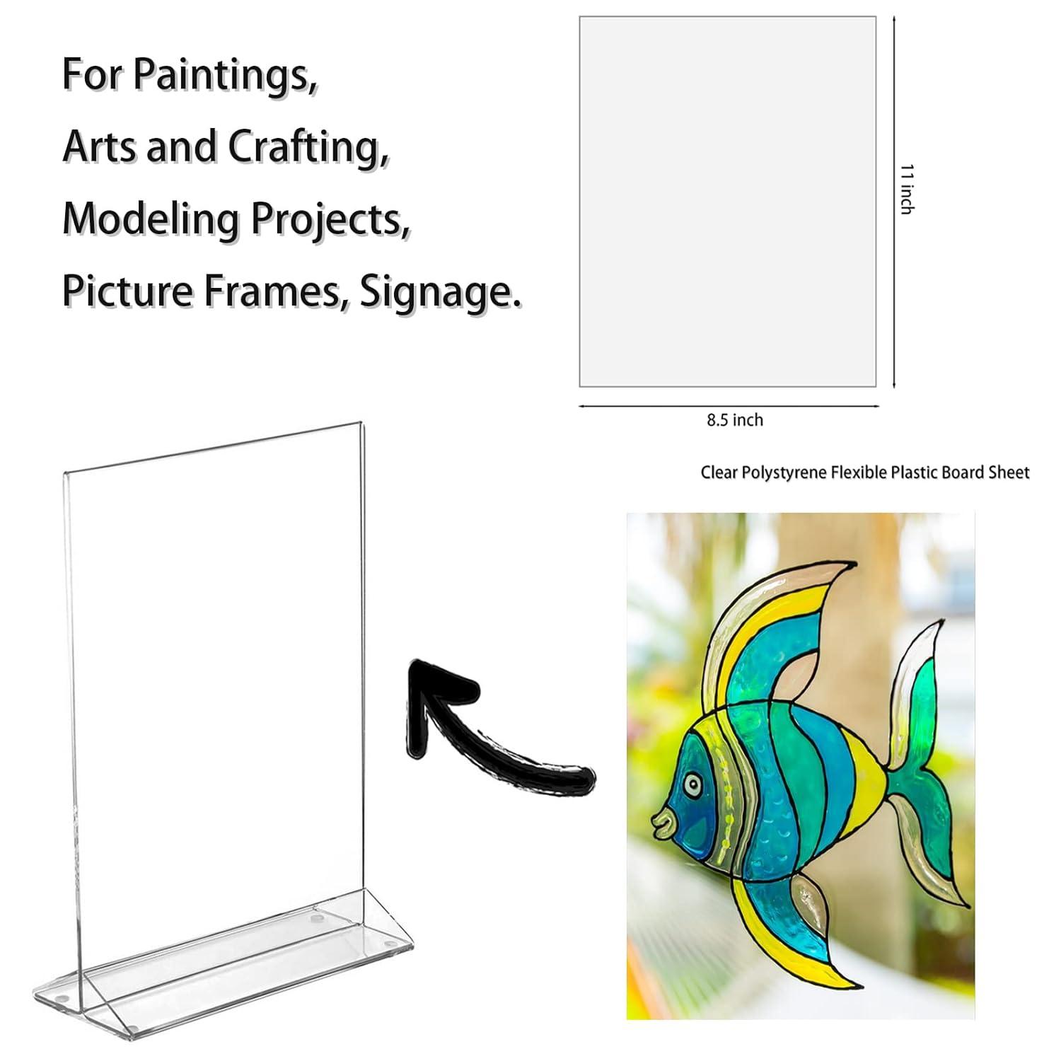 SIQINZONGWA (2 Pack) Clear Acrylic Sheet, 8.5 x 11 x 0.08 Thick Transparent Plastic Plexiglass Board for DIY Display Projects Laser Cutting