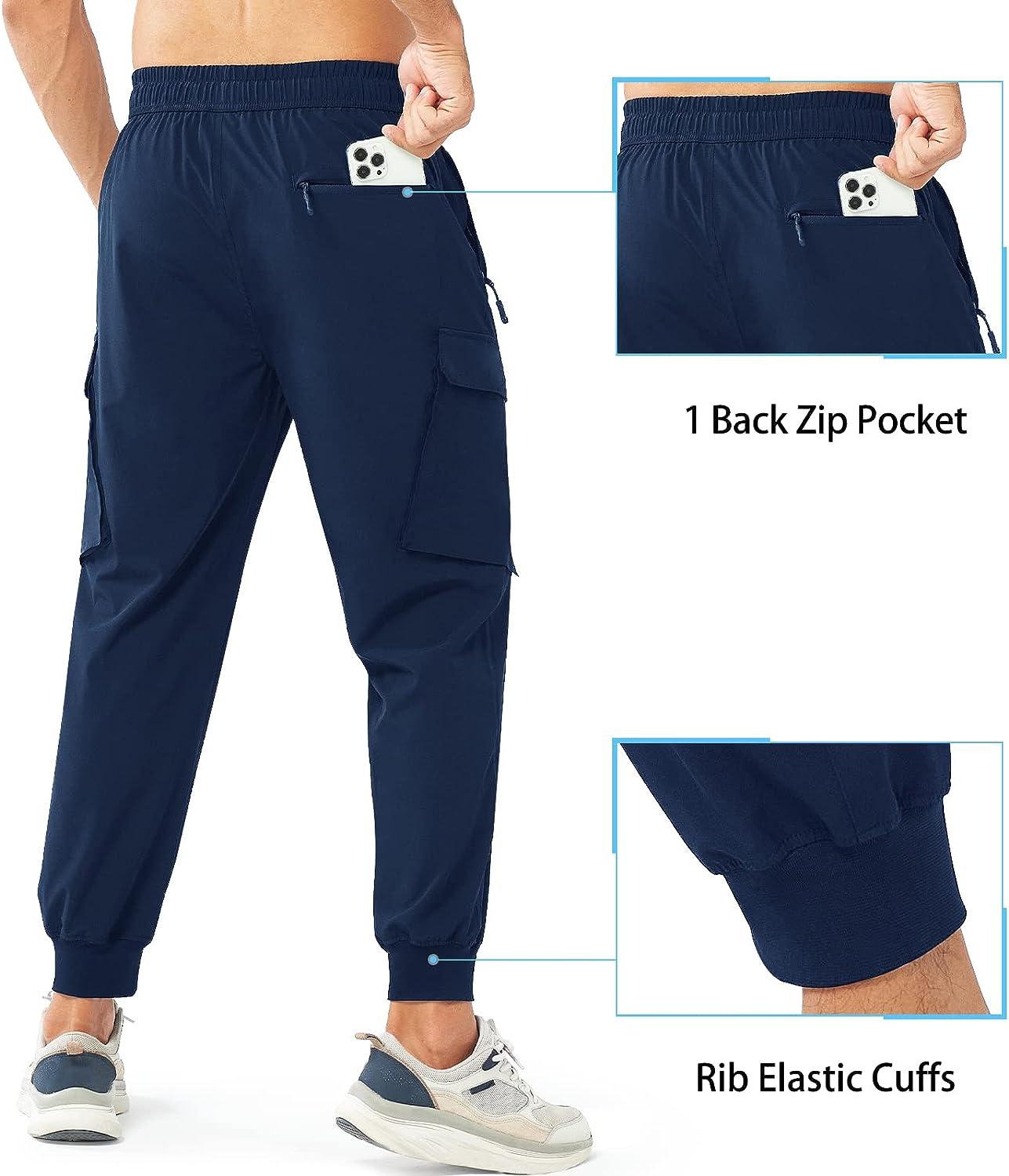 NORTHYARD Men's Athletic Workout Joggers Lightweight Running Pants Quick  Dry Jogging Gym Sweatpants Active Track Zip Pockets Tapered-cargo Medium  Navy