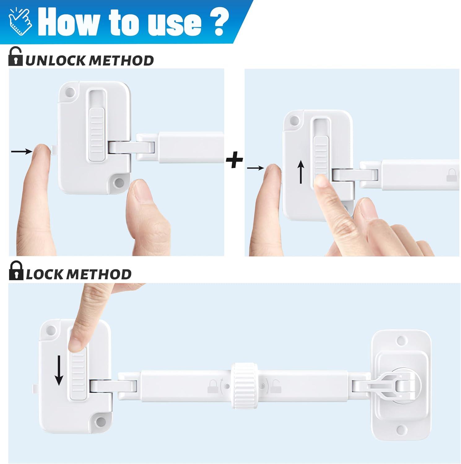 2Pcs Child Safety Window Restrictors Mivitoom Ventilation Restrictors Locks for Upvc Window No