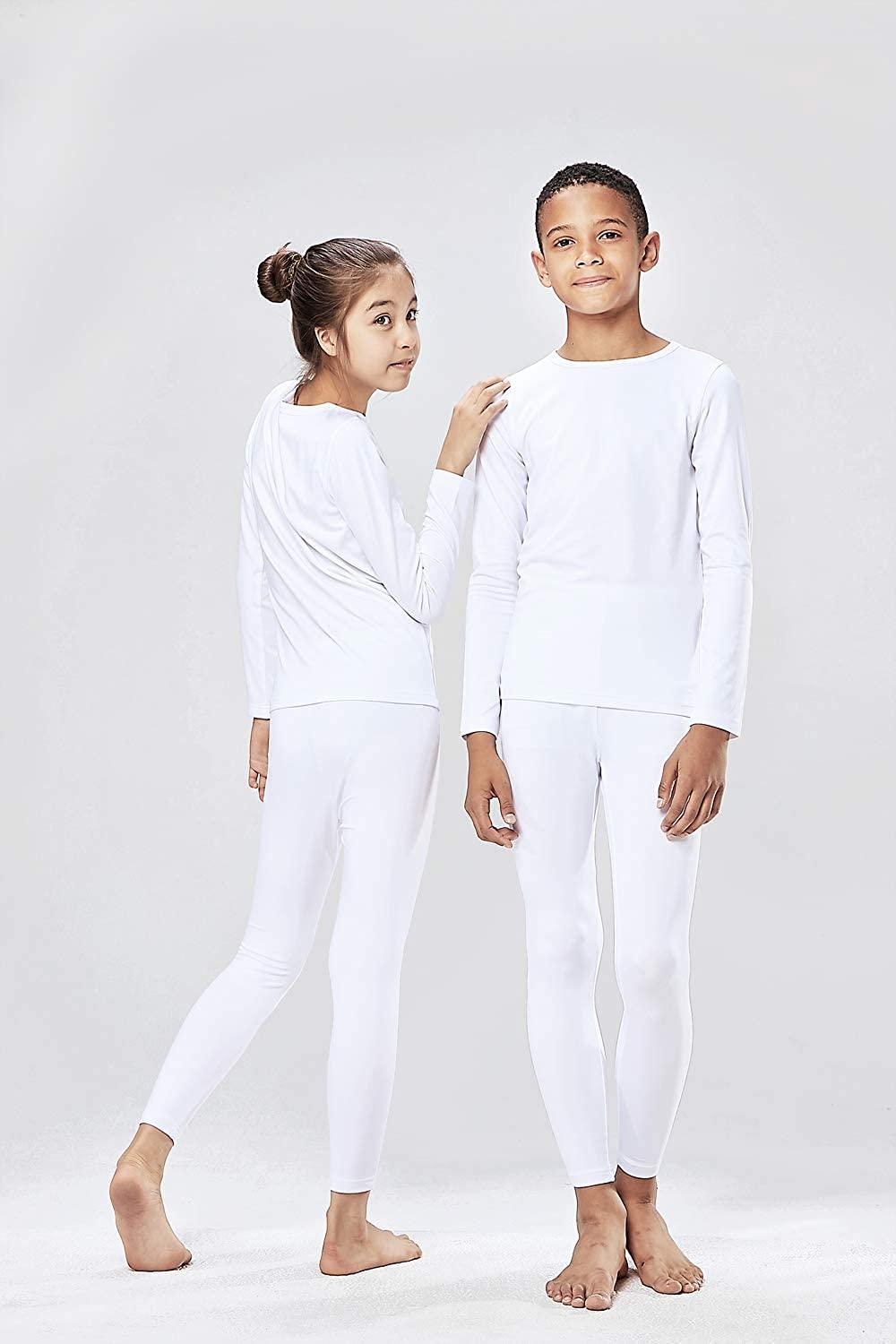 Kids Boys Girls Thermal Long Johns Fleece Base Layer Compression Underwear  Set