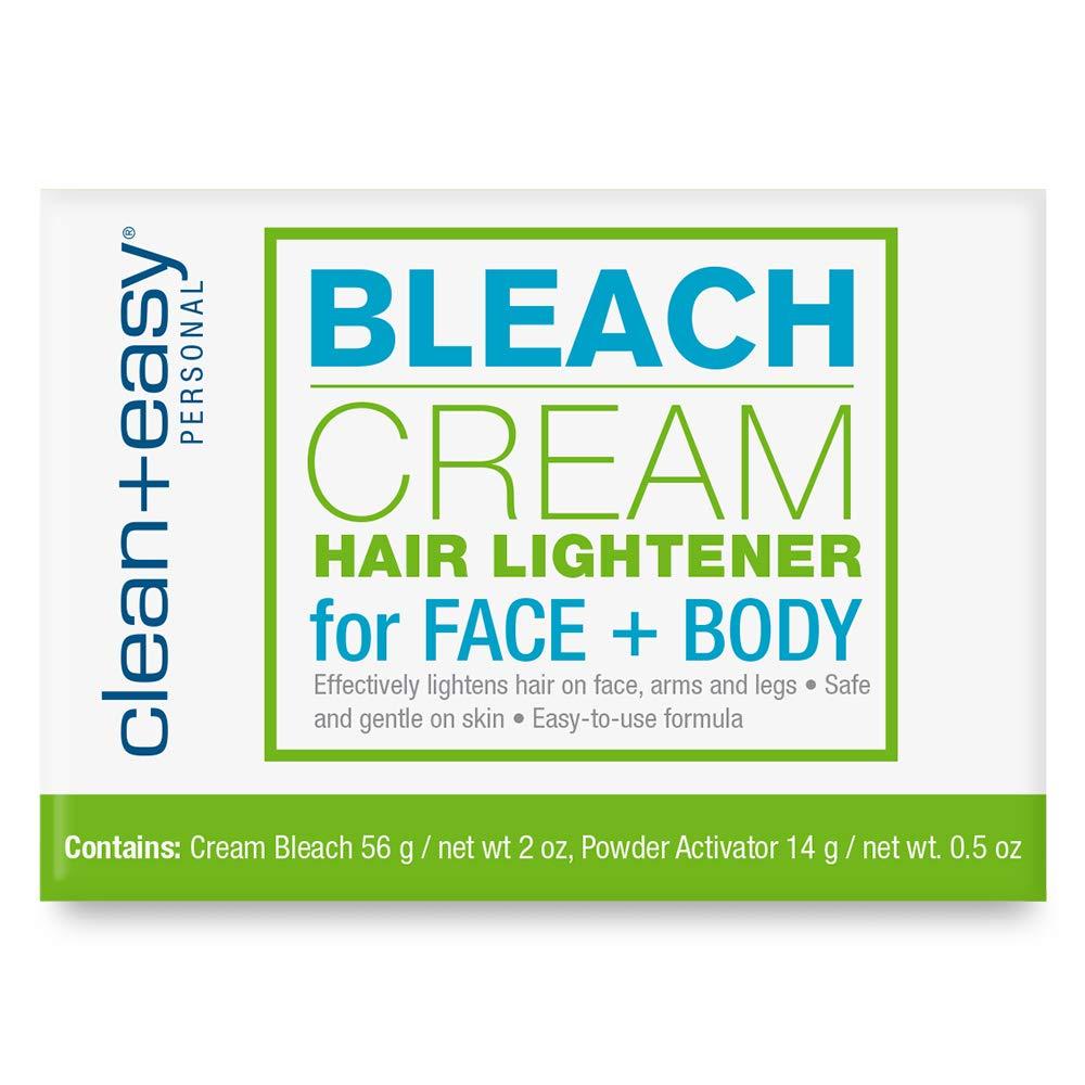 Clean + Easy Bleach Cream Hair Lightener, Lightens Facial and Body Hair, Safe and Gentle on the