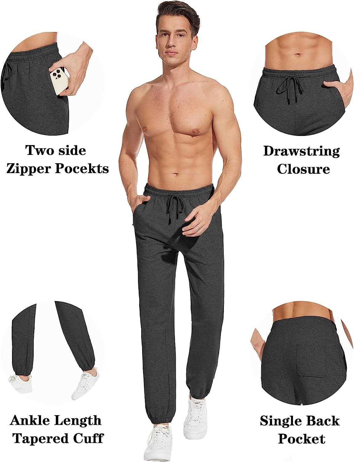 Amazon.com: AyeGoo Men's Jogger Sweatpants,Men's Athletic Jogger Pants and  Workout Jogger Pants with Zipper Pockets (2pcs Set) (Black/Dark Grey  Melange, S) : Clothing, Shoes & Jewelry