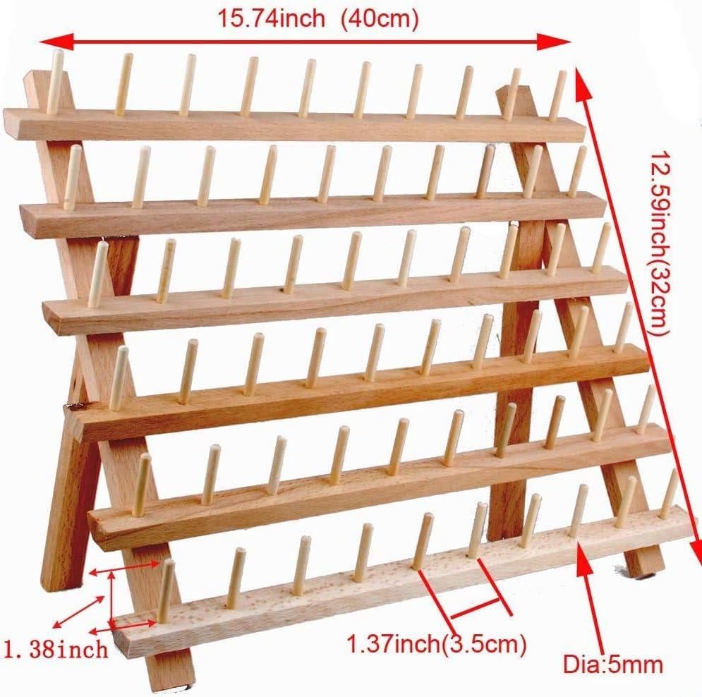 BAENRCY 2-Pack Wooden Thread Holder Sewing and Embroidery Thread Rack ...