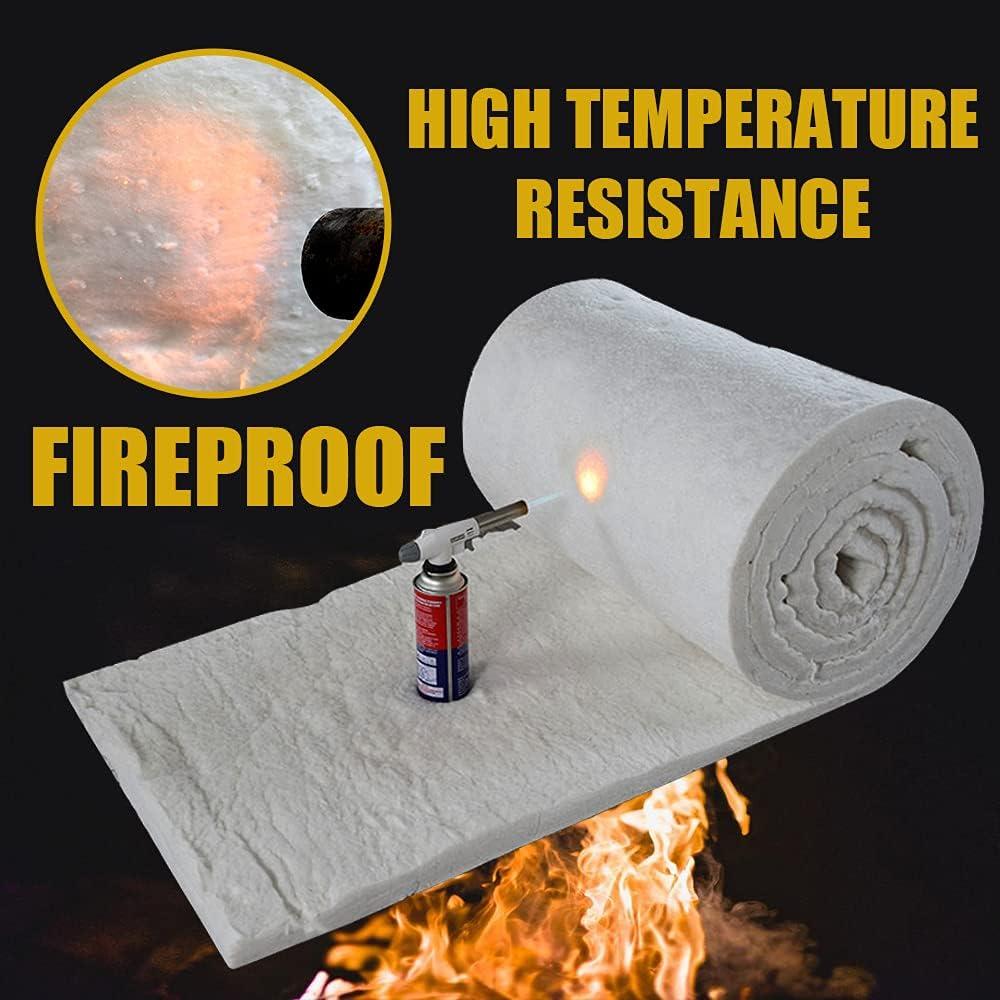 24 x12 x1 (Thick)Ceramic Fiber Blanket Fireproof Insulation Baffle Rated  to 2400F, High-Temperature Resistance for Stoves, Kilns, Forges  24*12*1/1 piece