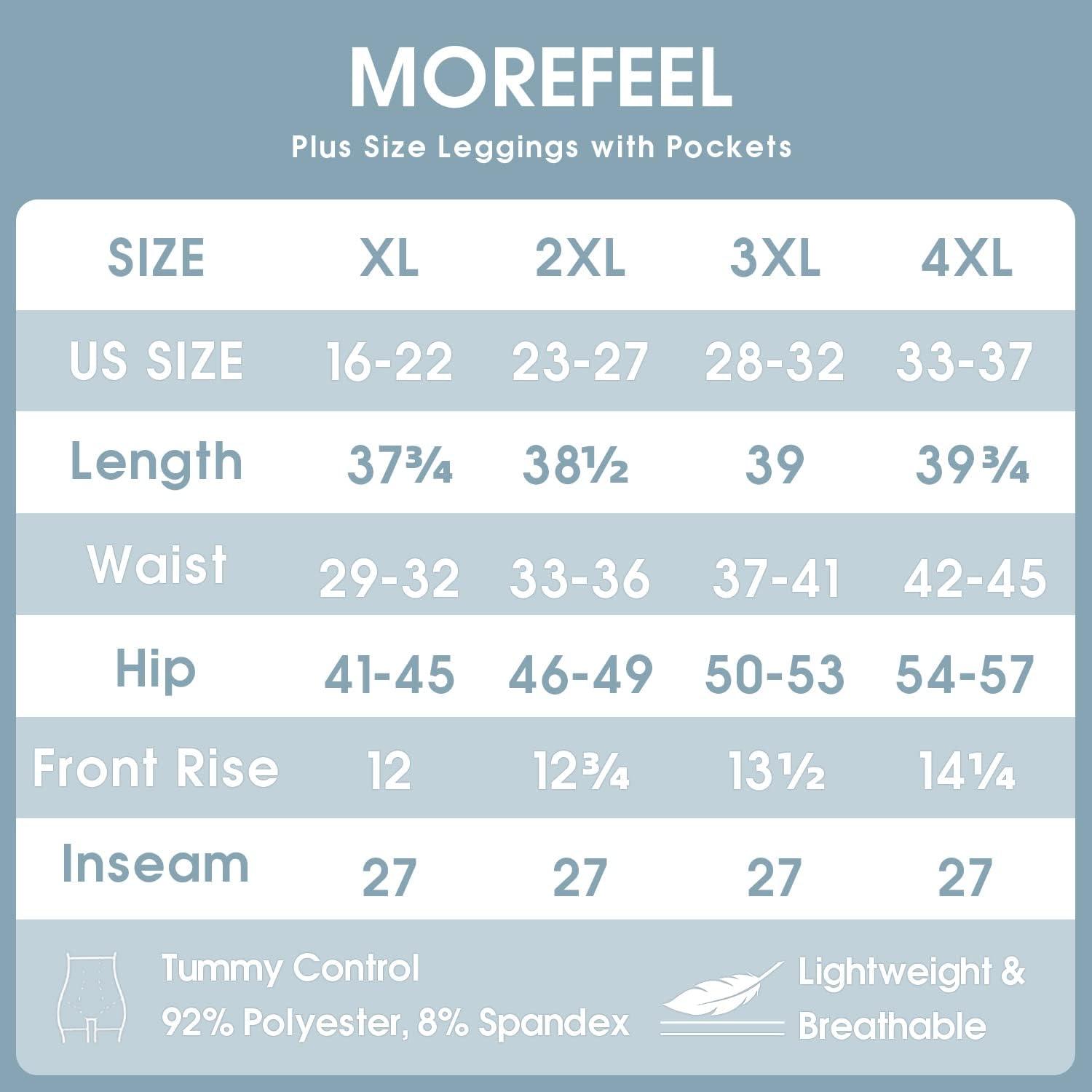 MOREFEEL Plus Size Leggings for Women-Stretchy X-Large-4X