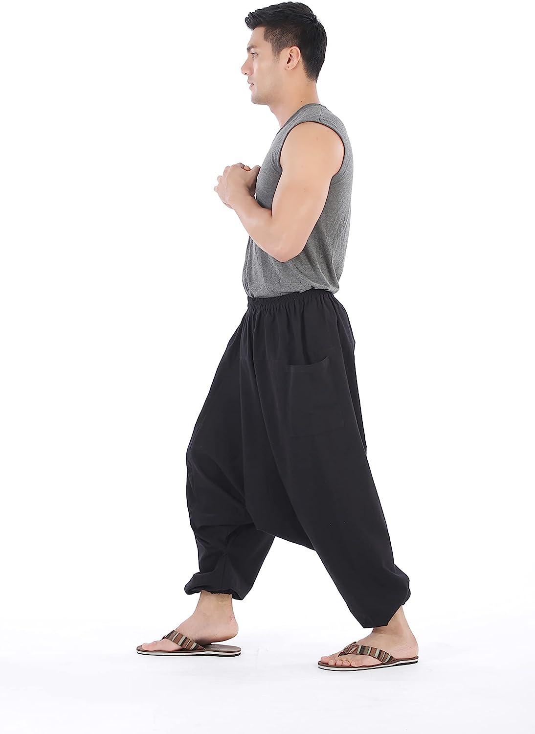 HR0206 Aladdin Pants, Harem Pants 100% Cotton Harem Pants Unisex Low Crotch Yoga  Trousers - LaFactory