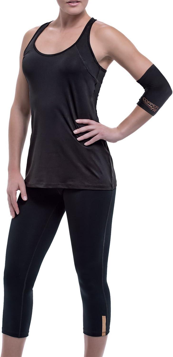 Copper Fit Original Recovery Elbow Sleeve Large Black with Copper Trim