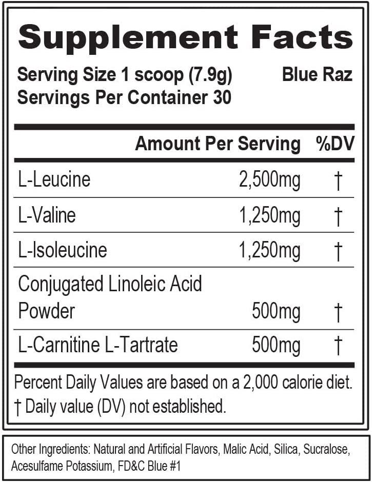 EVLution Nutrition LEAN BCAA Blue Raz - 8.36 oz | Promotes Muscle Recovery  & Energy | Buy Now with Express International Delivery